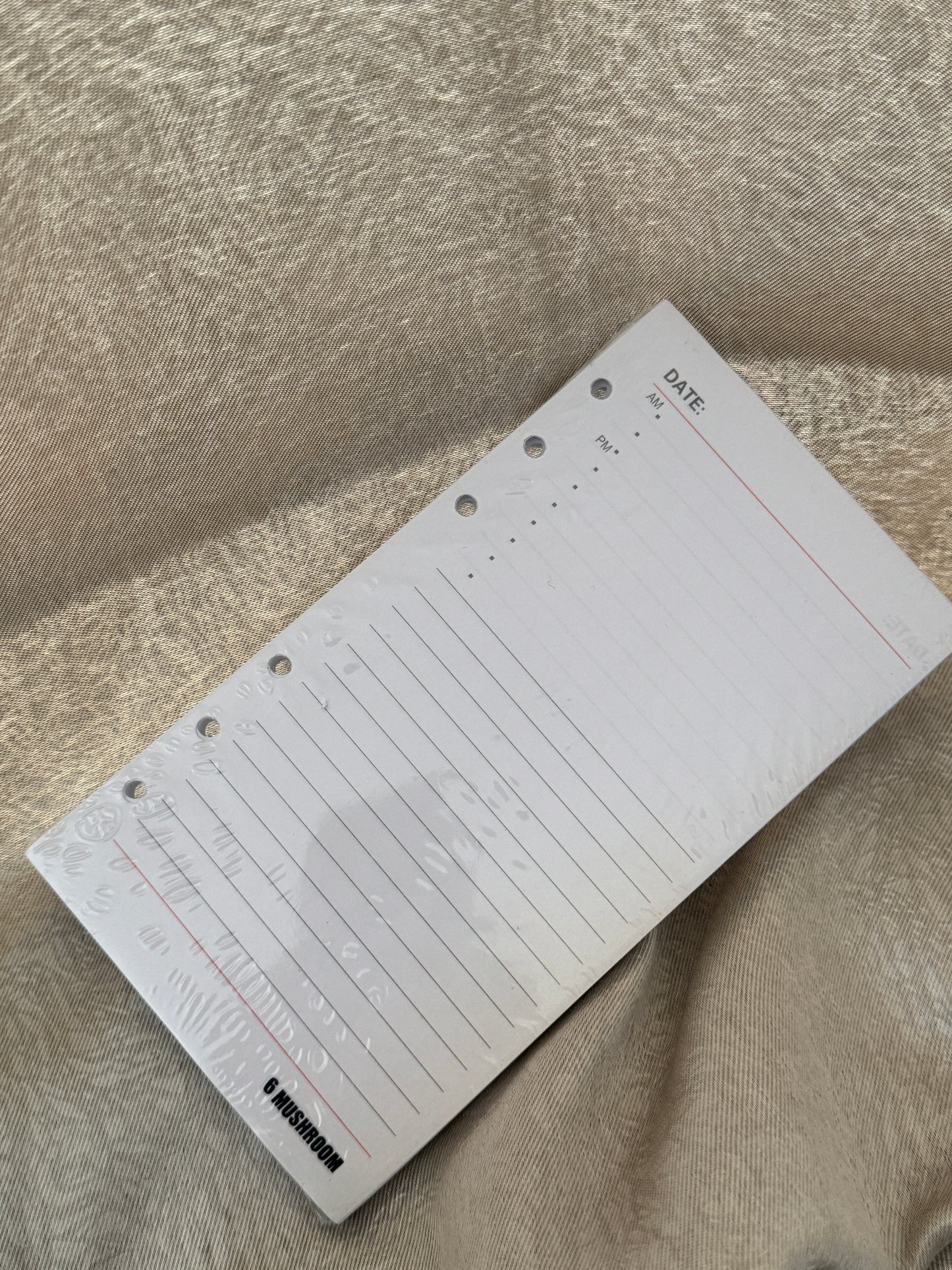 【6 Mushroom】Notepad, university grid paper, one pack