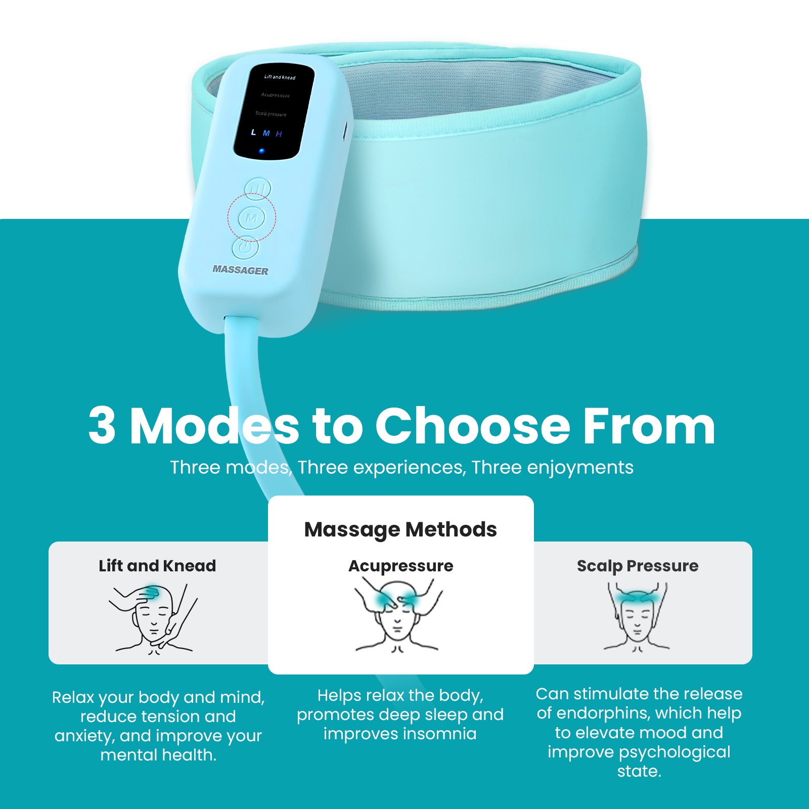 Rechargeable Electric Head Massager,Scalp & Head Airbag Massage with Percussion, Portable for Deep Relaxation, Stress Relief, and Improved Sleep,Gift for Mom, Grandma,Loved Ones