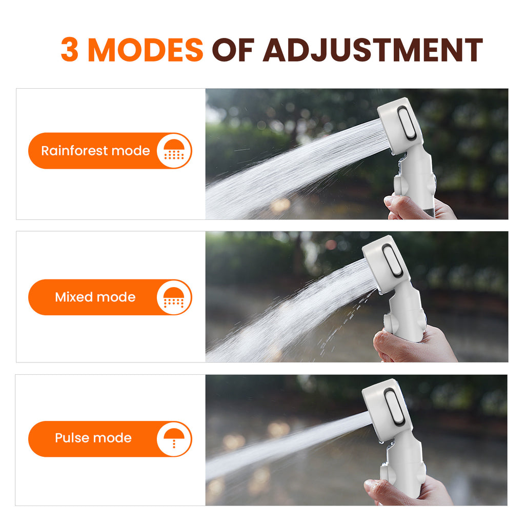 Portable Camping Shower Outdoor Camp Shower Pump,Upgrade Rechargeable Electric Shower Pump with Intelligent Digital Display Multiple Spray Modes for Camping, Hiking, Traveling,RV