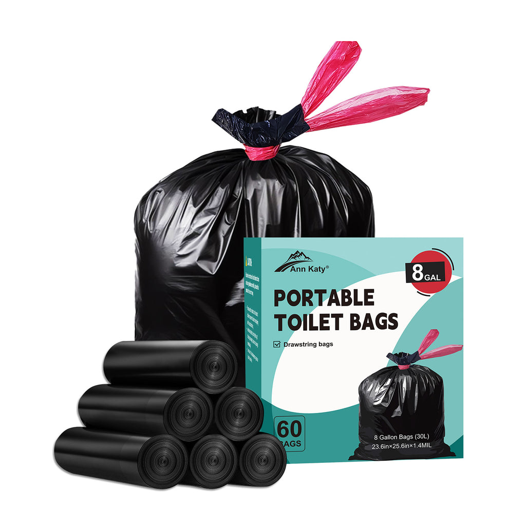 Portable Toilet Bags，Drawstring Camping Toilet Bags Toilet Trash Bags Leak-Proof, Waste Bags for Camping, Hiking, Traveling,Emergency, Outdoor Activities