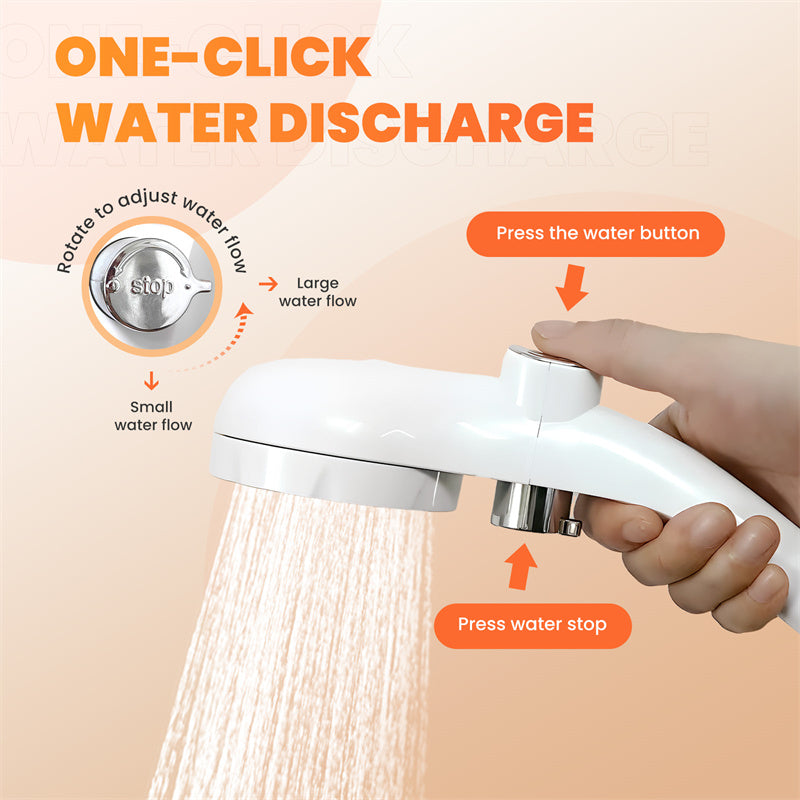 Portable Camping Shower Outdoor Camp Shower Pump,Upgrade Rechargeable Electric Shower Pump with Intelligent Digital Display Multiple Spray Modes for Camping, Hiking, Traveling,RV